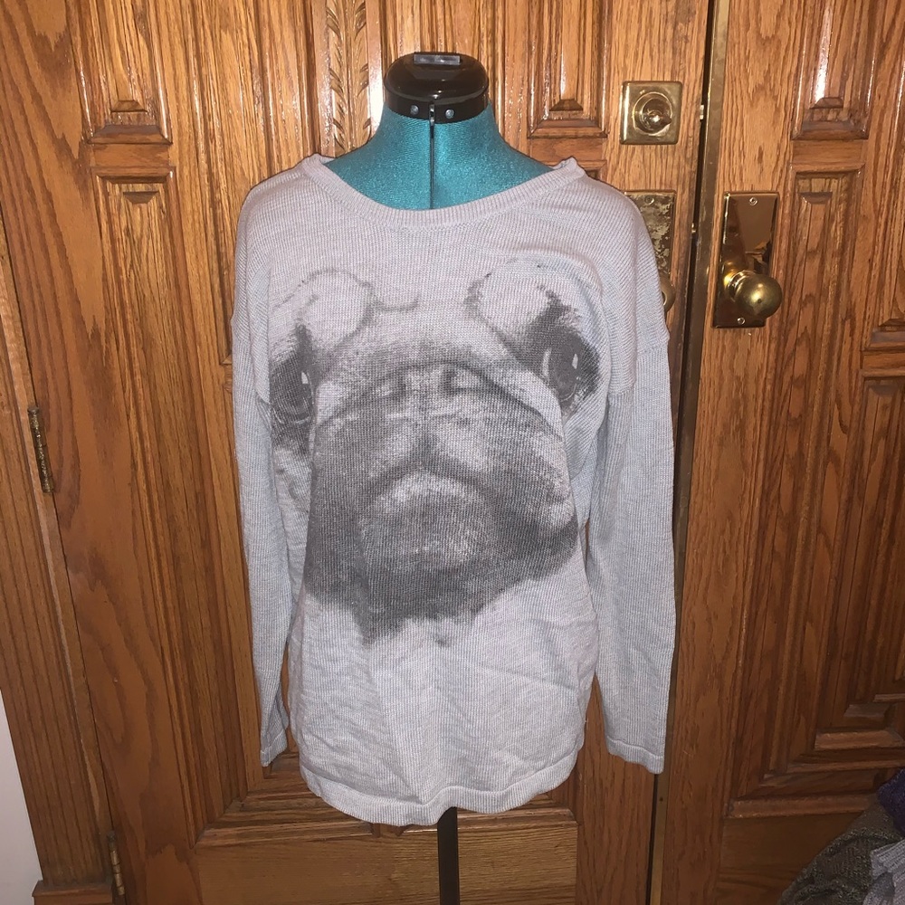 Millau knit sweater with pug print